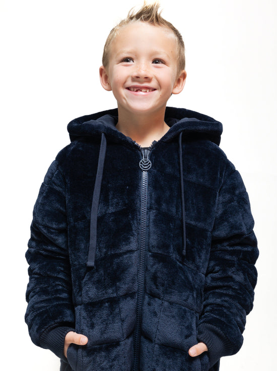 Weighted Therahoodie - Kid's Minky Calming Navy