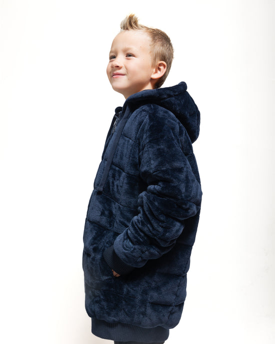 Weighted Therahoodie - Kid's Minky Calming Navy