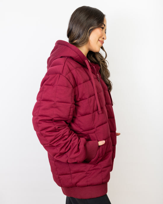 Weighted Therahoodie - Fleece Blissful Burgundy