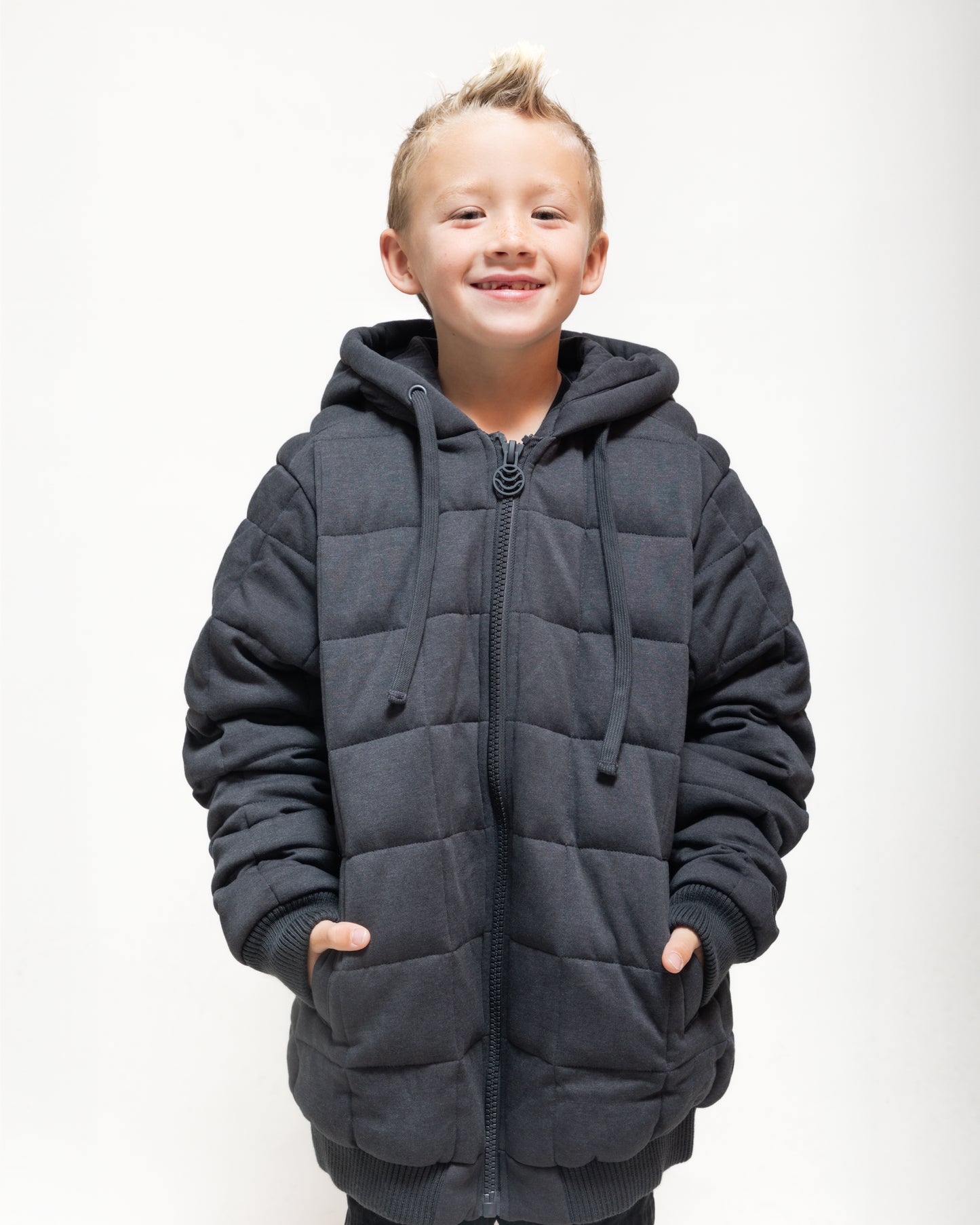 Weighted Therahoodie - Kid's Fleece Cozy Charcoal