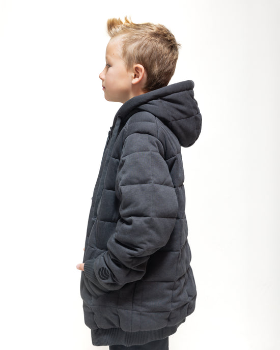 Weighted Therahoodie - Kid's Fleece Cozy Charcoal