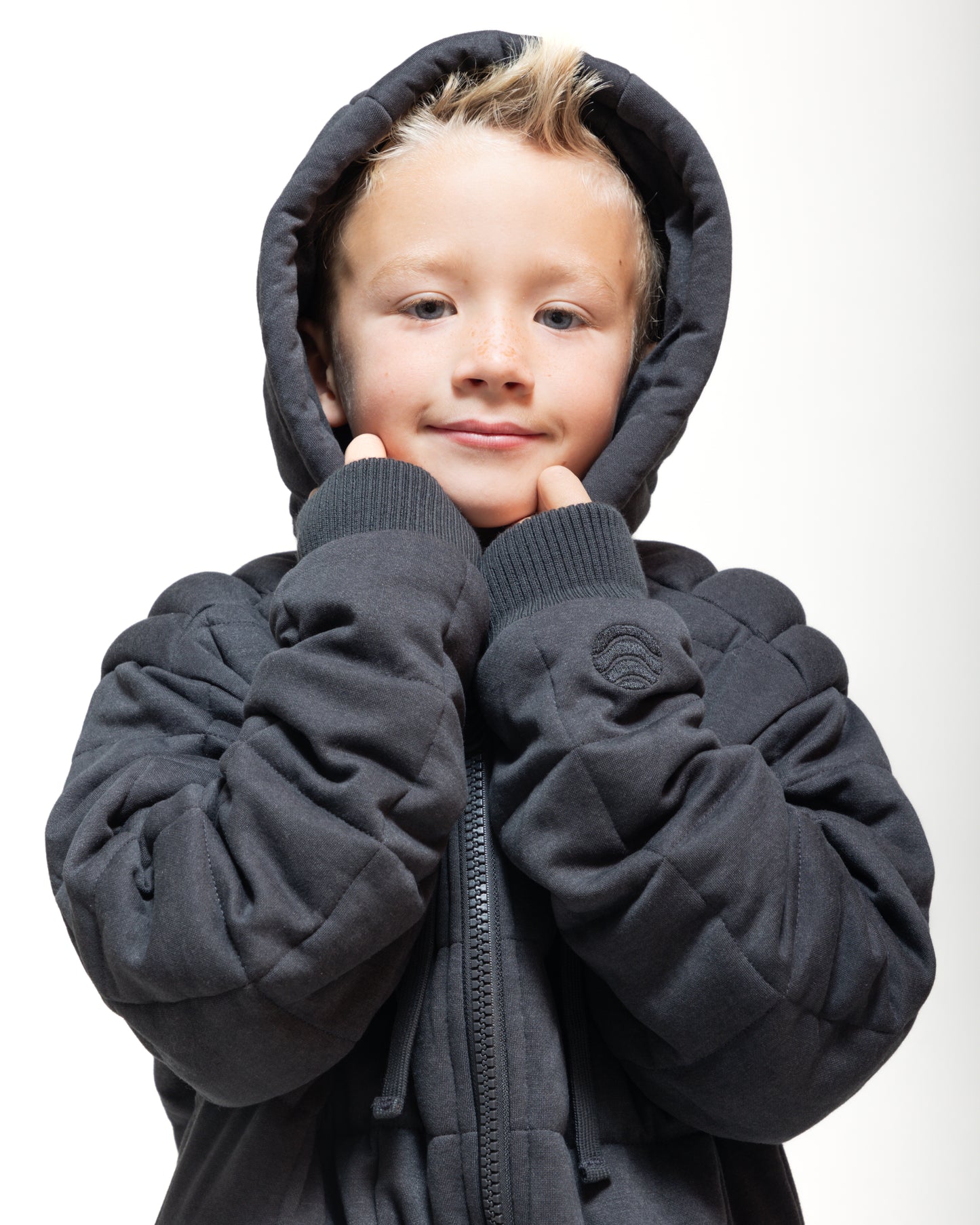 Weighted Therahoodie - Kid's Fleece Cozy Charcoal