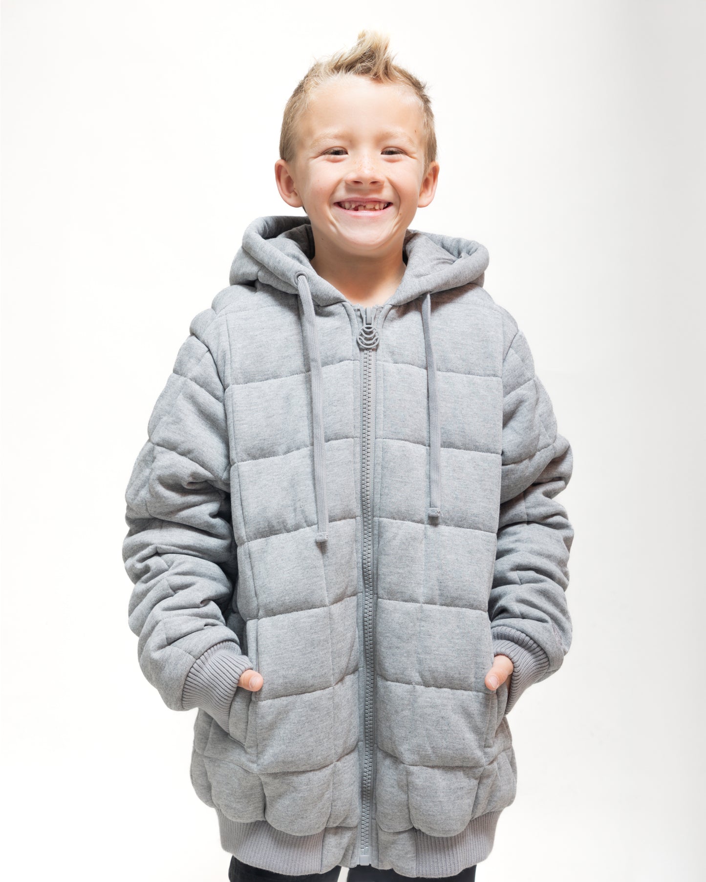 Weighted Therahoodie - Kid's Fleece Soothing Grey