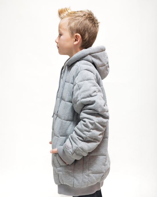 Weighted Therahoodie - Kid's Fleece Soothing Grey