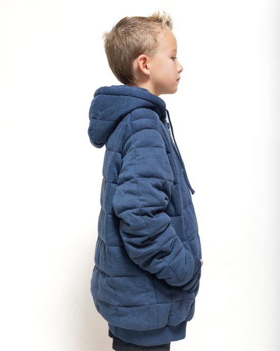 Weighted Therahoodie - Kid's Fleece Calming Navy