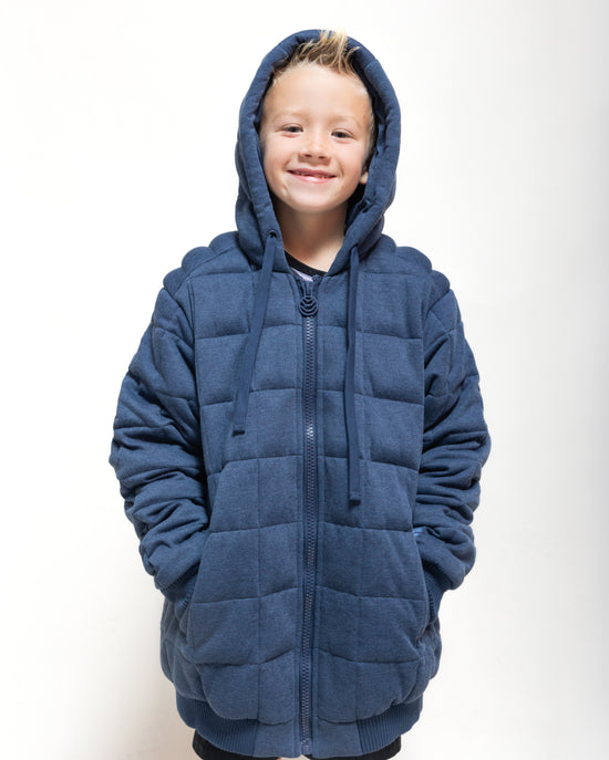 Weighted Therahoodie - Kid's Fleece Calming Navy